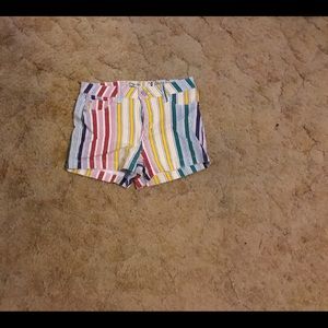 Rue21 Rainbow Striped Jean Shorts